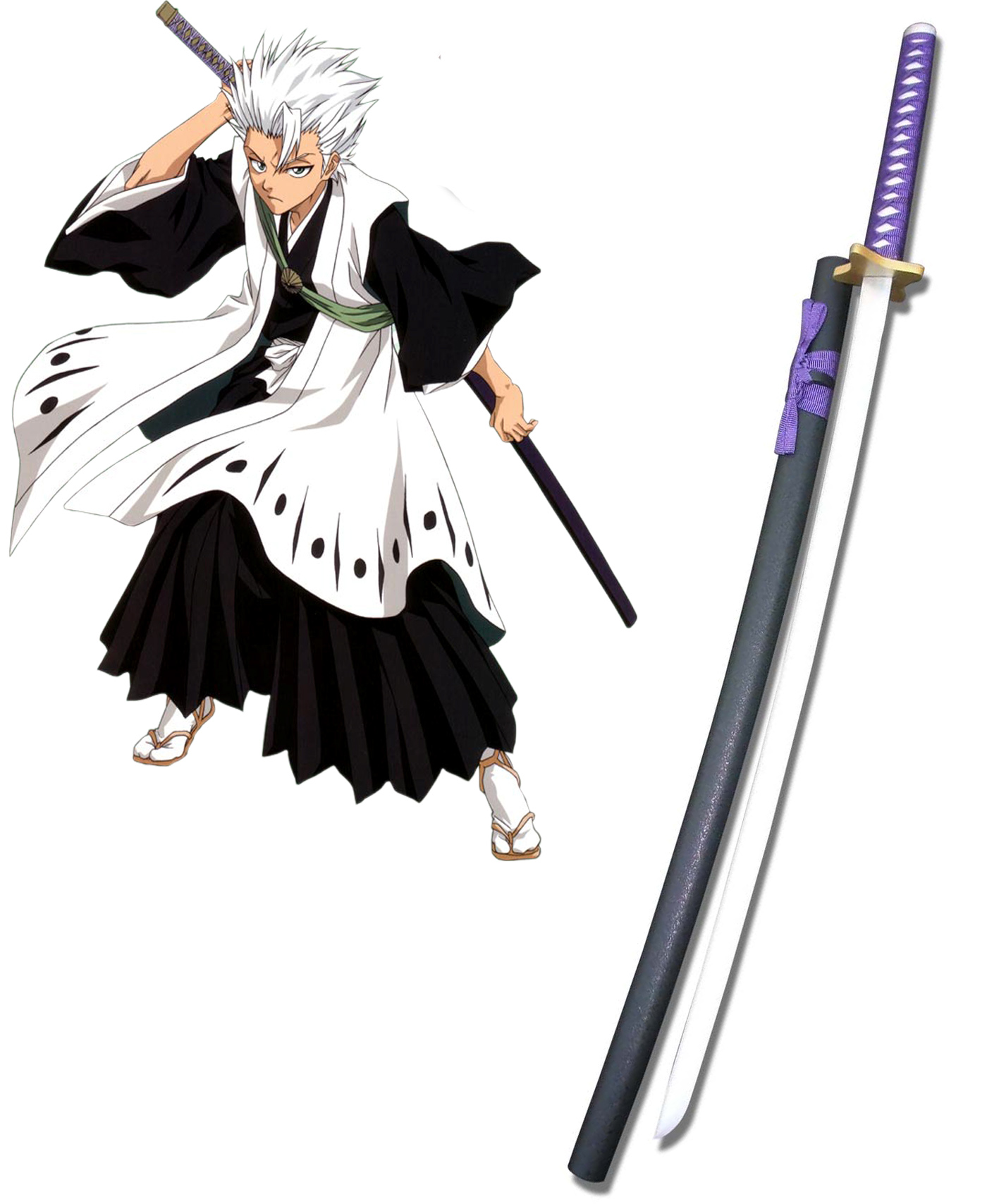 Bleach Hitsugaya Toushirou Zanpakutou Hyourinmaru Cosplay Wooden Weapons